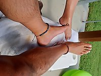 Basking in the sun on our calves and toes