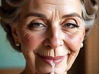 An older woman is masturbating alone