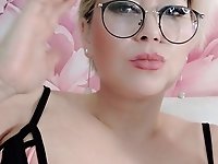 Housewife is touching herself