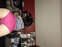 European bitch is taking off her underwear