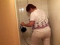 I shower in clothes and then an hot strip