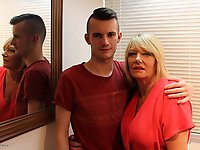 Naughty British housewife doing her toy boy